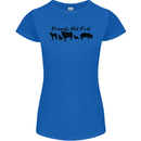 Vegetarian Animals Friends Not Food Vegan Womens Petite Cut T-Shirt Royal Blue