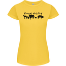 Vegetarian Animals Friends Not Food Vegan Womens Petite Cut T-Shirt Yellow