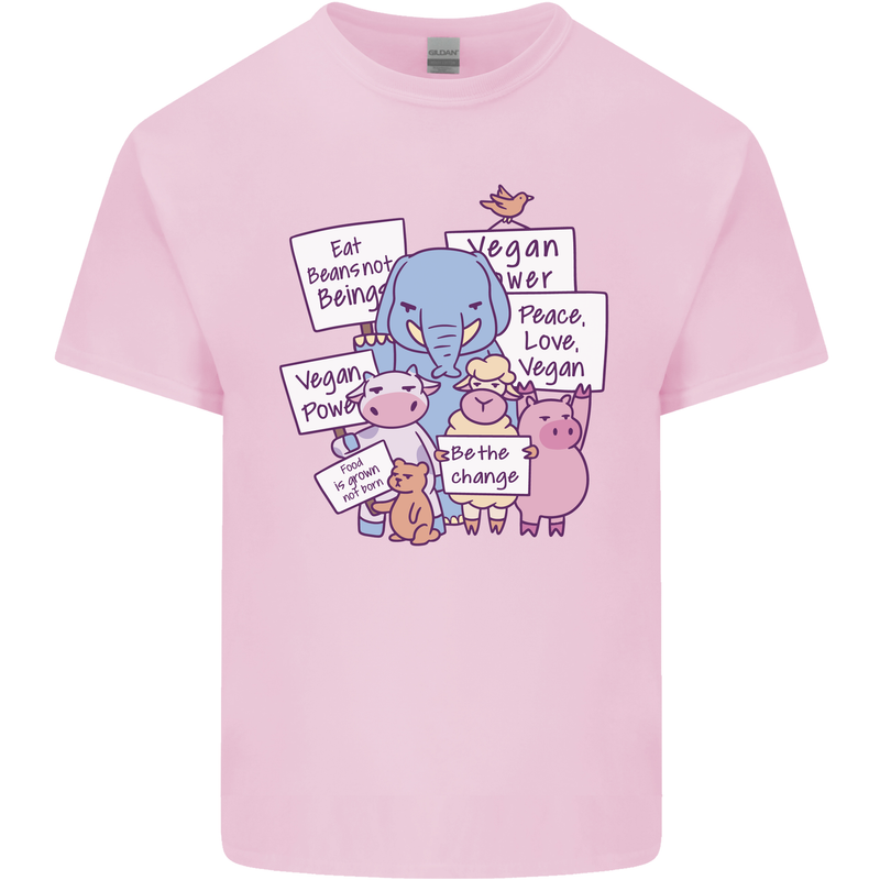 Vegetarian Animals Vegan Kids T-Shirt Childrens Light Pink