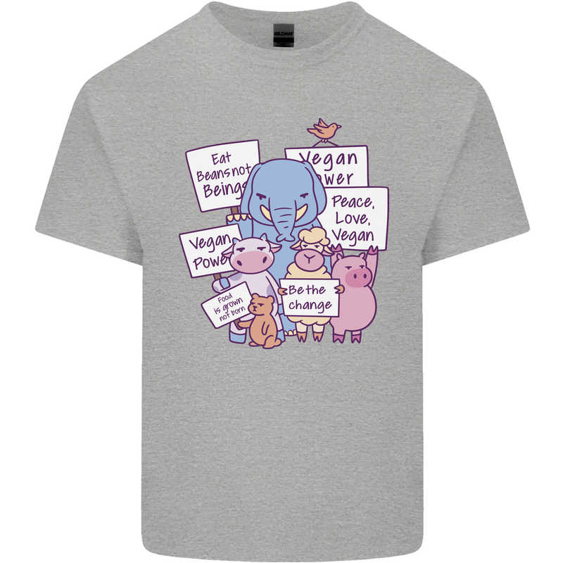 Vegetarian Animals Vegan Kids T-Shirt Childrens Sports Grey