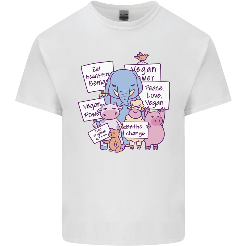 Vegetarian Animals Vegan Kids T-Shirt Childrens White