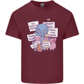 Vegetarian Animals Vegan Mens Cotton T-Shirt Tee Top Maroon