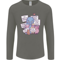 Vegetarian Animals Vegan Mens Long Sleeve T-Shirt Charcoal