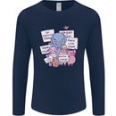 Vegetarian Animals Vegan Mens Long Sleeve T-Shirt Navy Blue