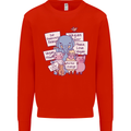 Vegetarian Animals Vegan Mens Sweatshirt Jumper Bright Red