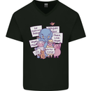 Vegetarian Animals Vegan Mens V-Neck Cotton T-Shirt Black