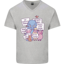 Vegetarian Animals Vegan Mens V-Neck Cotton T-Shirt Sports Grey