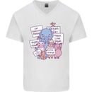 Vegetarian Animals Vegan Mens V-Neck Cotton T-Shirt White