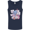 Vegetarian Animals Vegan Mens Vest Tank Top Navy Blue