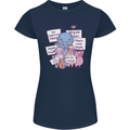 Vegetarian Animals Vegan Womens Petite Cut T-Shirt Navy Blue