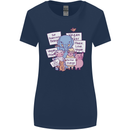 Vegetarian Animals Vegan Womens Wider Cut T-Shirt Navy Blue