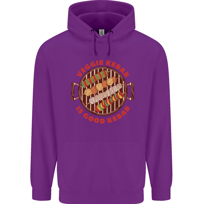 Veggie Kebab Vegetarian Vegan BBQ Childrens Kids Hoodie Purple