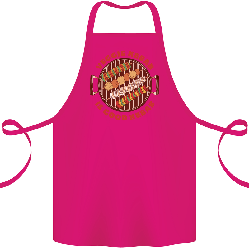 Veggie Kebab Vegetarian Vegan BBQ Cotton Apron 100% Organic Pink