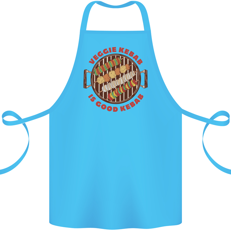 Veggie Kebab Vegetarian Vegan BBQ Cotton Apron 100% Organic Turquoise