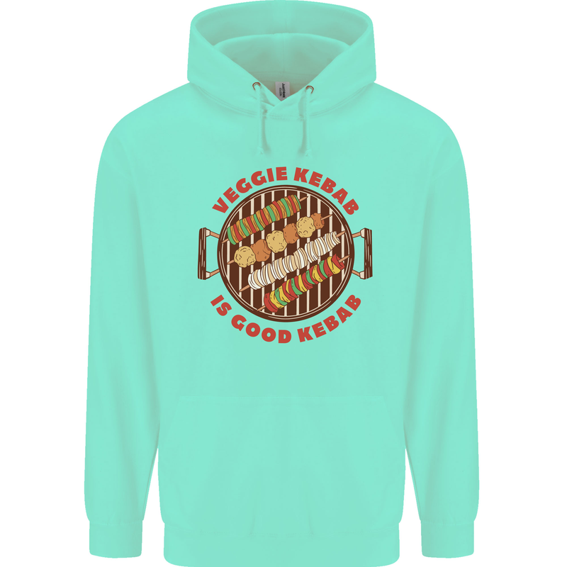 Veggie Kebab Vegetarian Vegan BBQ Mens 80% Cotton Hoodie Peppermint