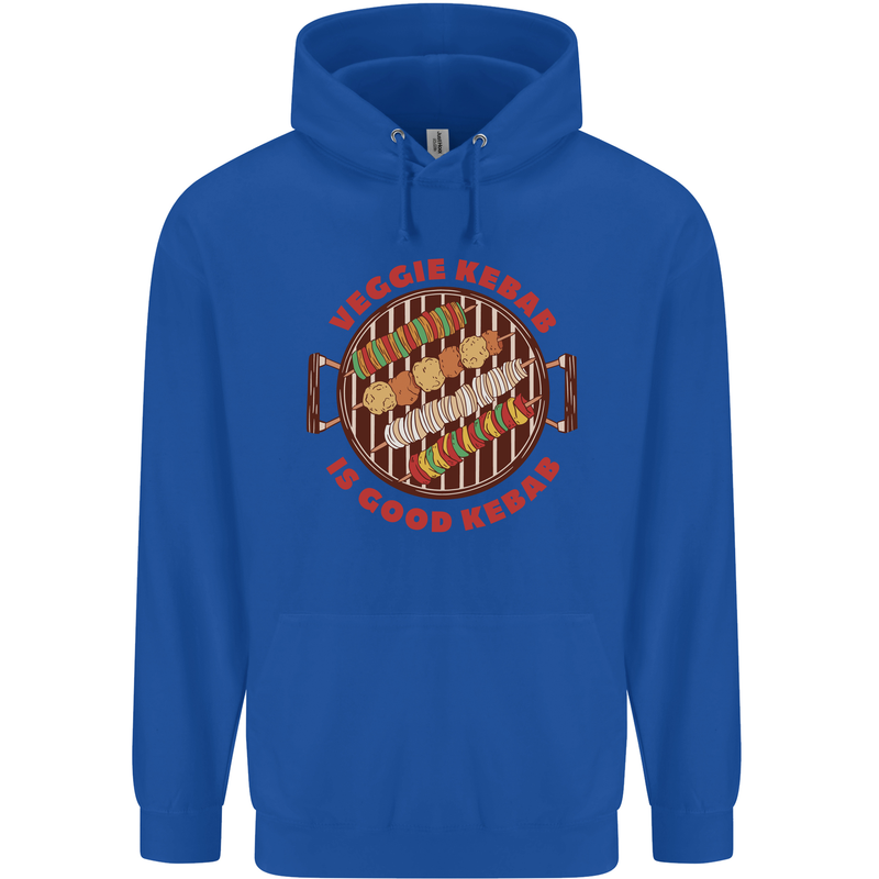 Veggie Kebab Vegetarian Vegan BBQ Mens 80% Cotton Hoodie Royal Blue