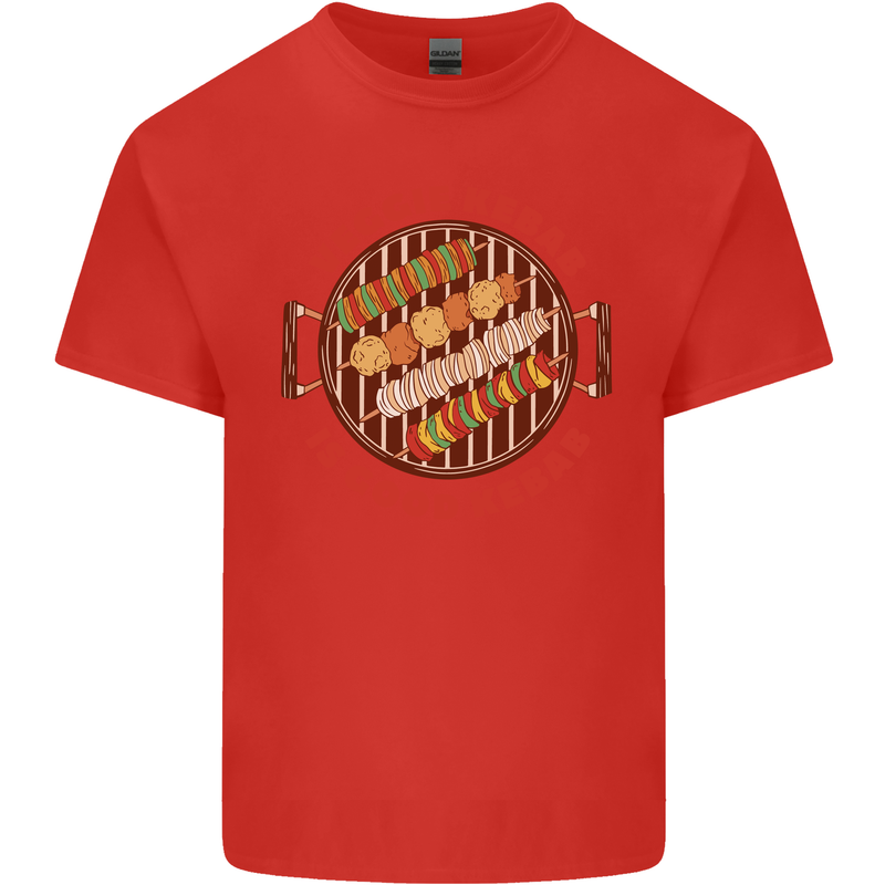 Veggie Kebab Vegetarian Vegan BBQ Mens Cotton T-Shirt Tee Top Red