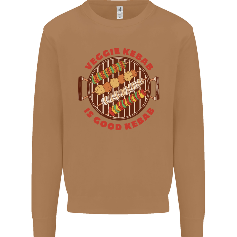 Veggie Kebab Vegetarian Vegan BBQ Mens Sweatshirt Jumper Caramel Latte