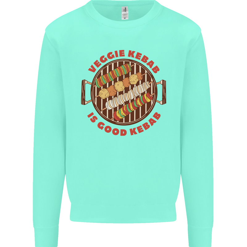 Veggie Kebab Vegetarian Vegan BBQ Mens Sweatshirt Jumper Peppermint