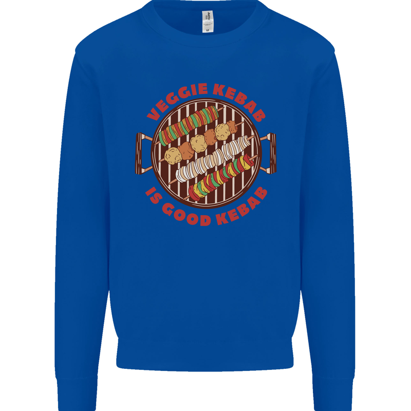 Veggie Kebab Vegetarian Vegan BBQ Mens Sweatshirt Jumper Royal Blue