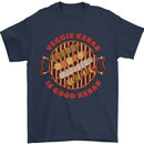 Veggie Kebab Vegetarian Vegan BBQ Mens T-Shirt 100% Cotton Navy Blue