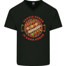 Veggie Kebab Vegetarian Vegan BBQ Mens V-Neck Cotton T-Shirt Black