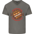 Veggie Kebab Vegetarian Vegan BBQ Mens V-Neck Cotton T-Shirt Charcoal