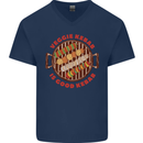 Veggie Kebab Vegetarian Vegan BBQ Mens V-Neck Cotton T-Shirt Navy Blue