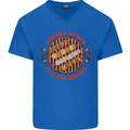 Veggie Kebab Vegetarian Vegan BBQ Mens V-Neck Cotton T-Shirt Royal Blue