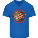 Veggie Kebab Vegetarian Vegan BBQ Mens V-Neck Cotton T-Shirt Royal Blue