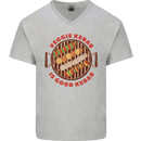 Veggie Kebab Vegetarian Vegan BBQ Mens V-Neck Cotton T-Shirt Sports Grey
