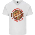 Veggie Kebab Vegetarian Vegan BBQ Mens V-Neck Cotton T-Shirt White