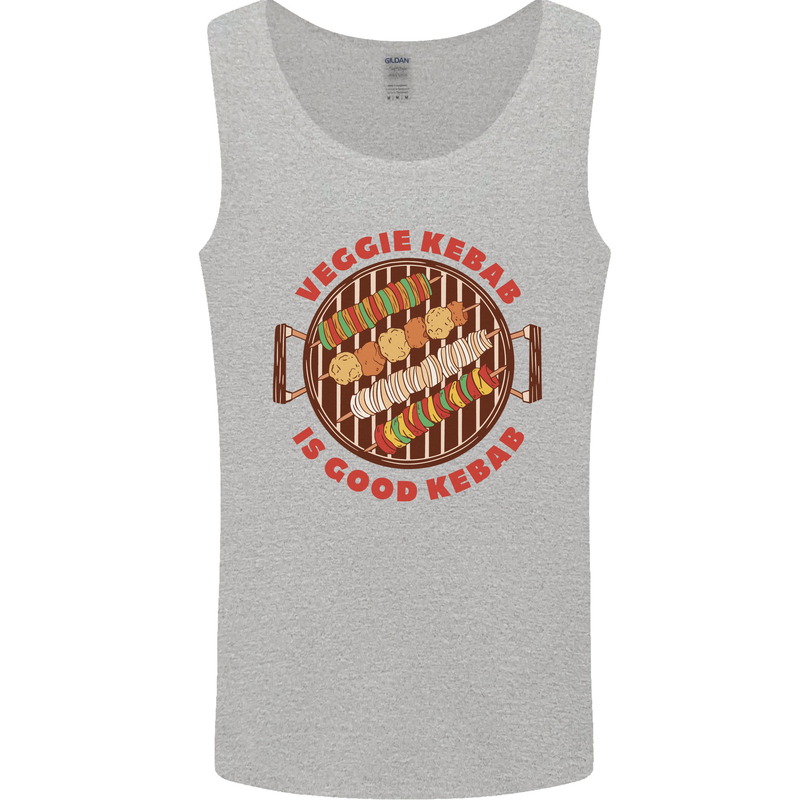 Veggie Kebab Vegetarian Vegan BBQ Mens Vest Tank Top Sports Grey