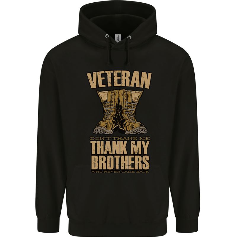 Veteran Boots British Army Marines Paras Childrens Kids Hoodie Black