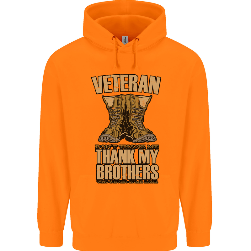 Veteran Boots British Army Marines Paras Childrens Kids Hoodie Orange