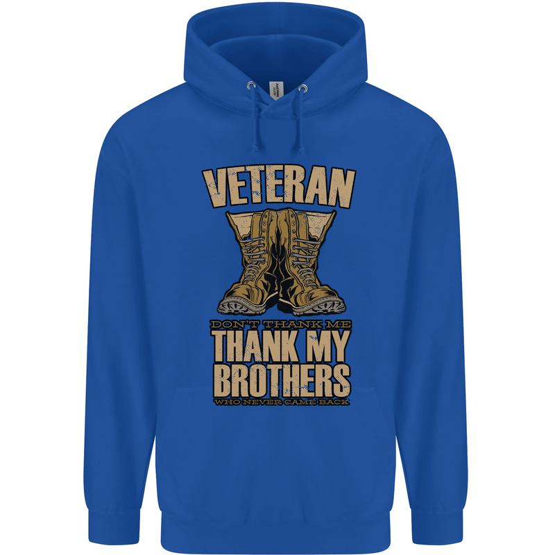 Veteran Boots British Army Marines Paras Childrens Kids Hoodie Royal Blue