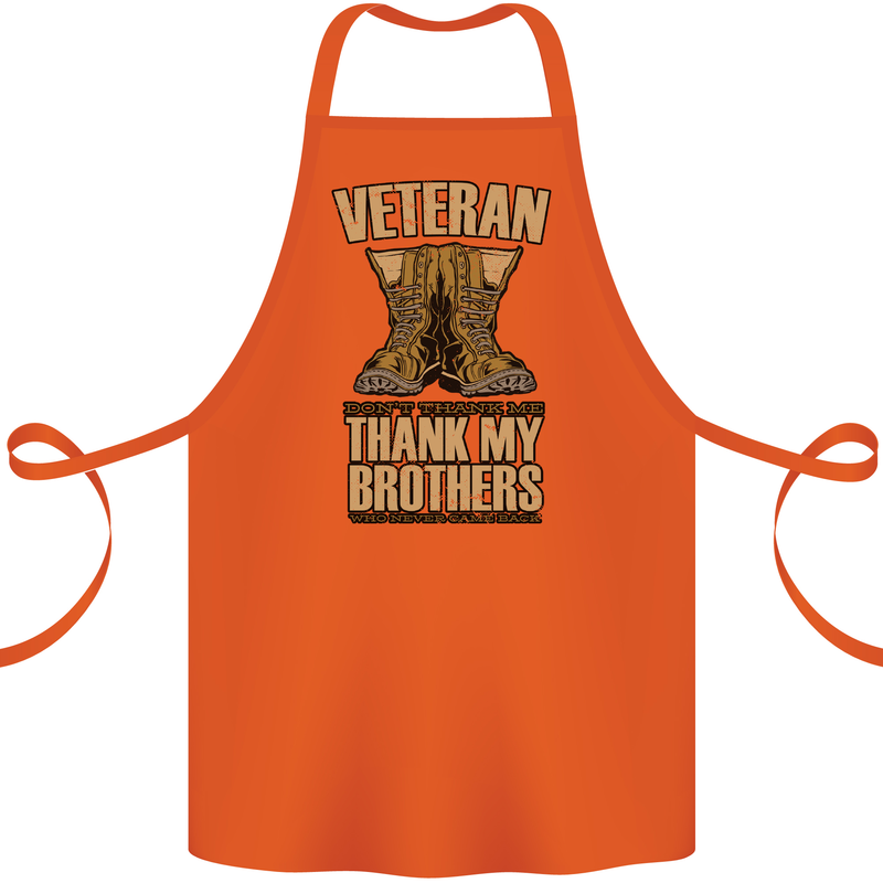 Veteran Boots British Army Marines Paras Cotton Apron 100% Organic Orange