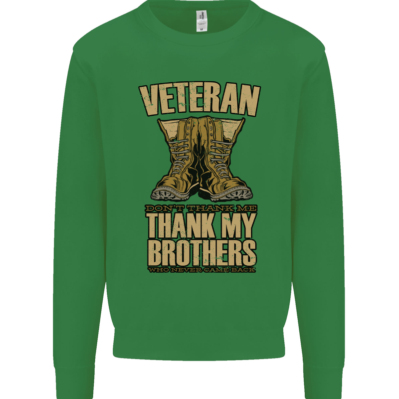Veteran Boots British Army Marines Paras Kids Sweatshirt Jumper Irish Green
