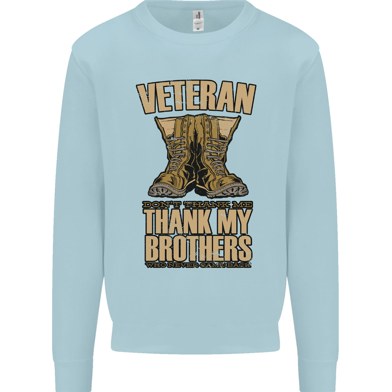 Veteran Boots British Army Marines Paras Kids Sweatshirt Jumper Light Blue
