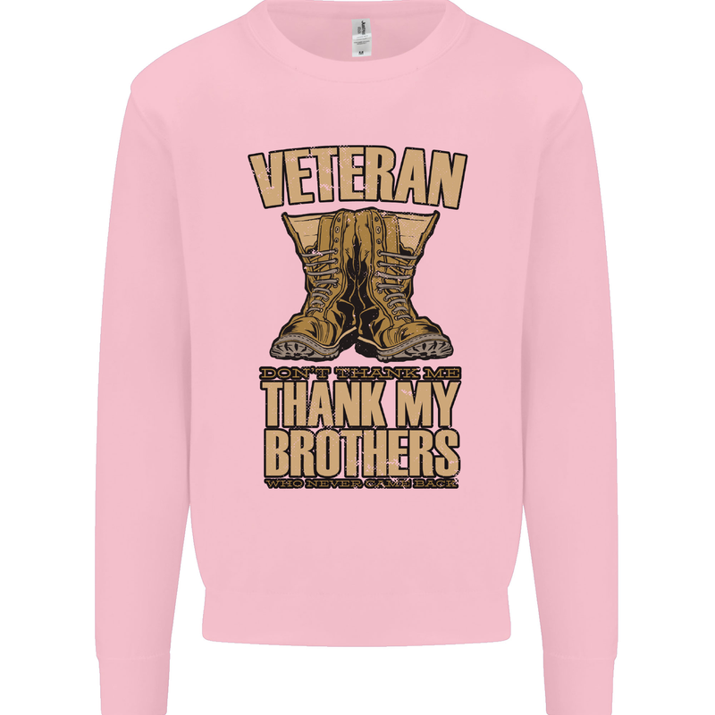 Veteran Boots British Army Marines Paras Kids Sweatshirt Jumper Light Pink