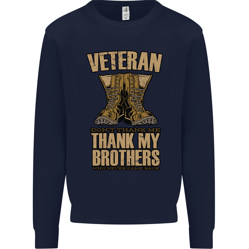 Veteran Boots British Army Marines Paras Kids Sweatshirt Jumper Navy Blue