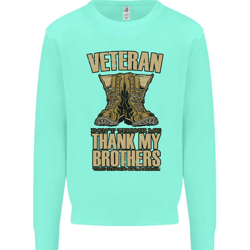 Veteran Boots British Army Marines Paras Kids Sweatshirt Jumper Peppermint