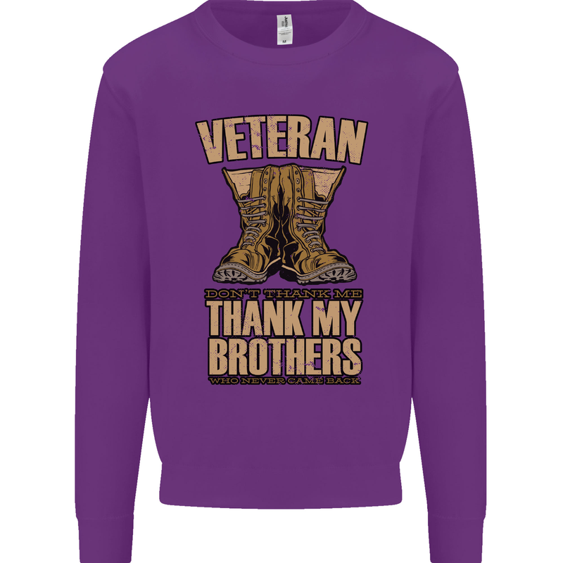 Veteran Boots British Army Marines Paras Kids Sweatshirt Jumper Purple