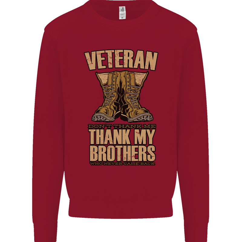 Veteran Boots British Army Marines Paras Kids Sweatshirt Jumper Red