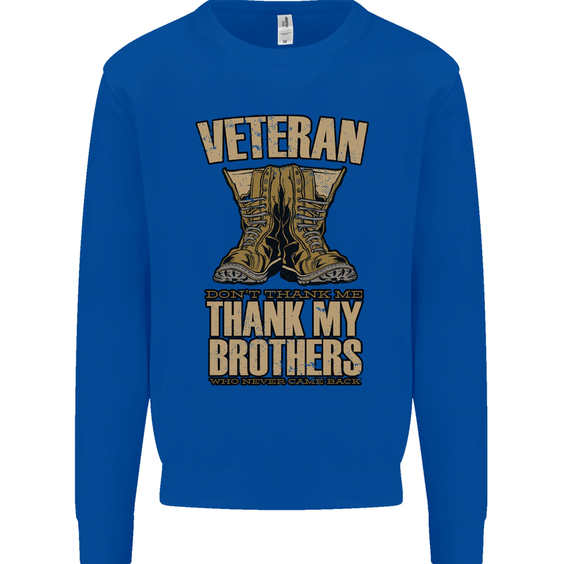 Veteran Boots British Army Marines Paras Kids Sweatshirt Jumper Royal Blue