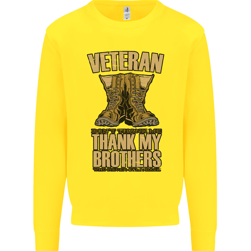 Veteran Boots British Army Marines Paras Kids Sweatshirt Jumper Yellow