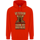 Veteran Boots British Army Marines Paras Mens 80% Cotton Hoodie Bright Red