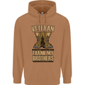 Veteran Boots British Army Marines Paras Mens 80% Cotton Hoodie Caramel Latte