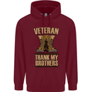 Veteran Boots British Army Marines Paras Mens 80% Cotton Hoodie Maroon
