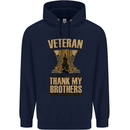 Veteran Boots British Army Marines Paras Mens 80% Cotton Hoodie Navy Blue